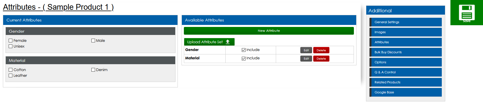 Product Attributes