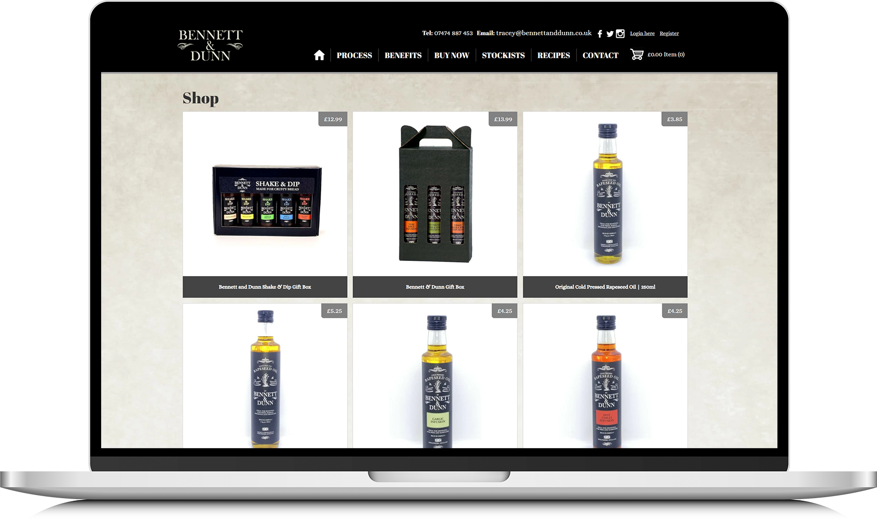 Bennett & Dunn Website Laptop