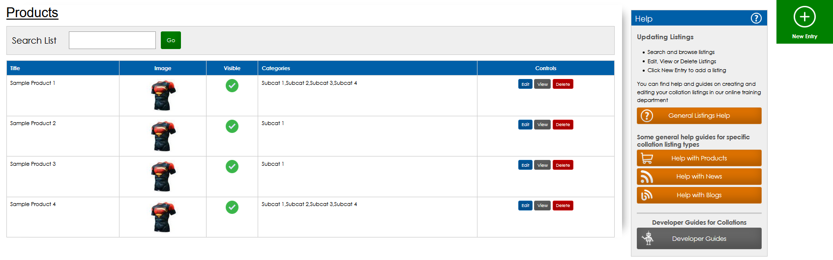 Browsing your product database