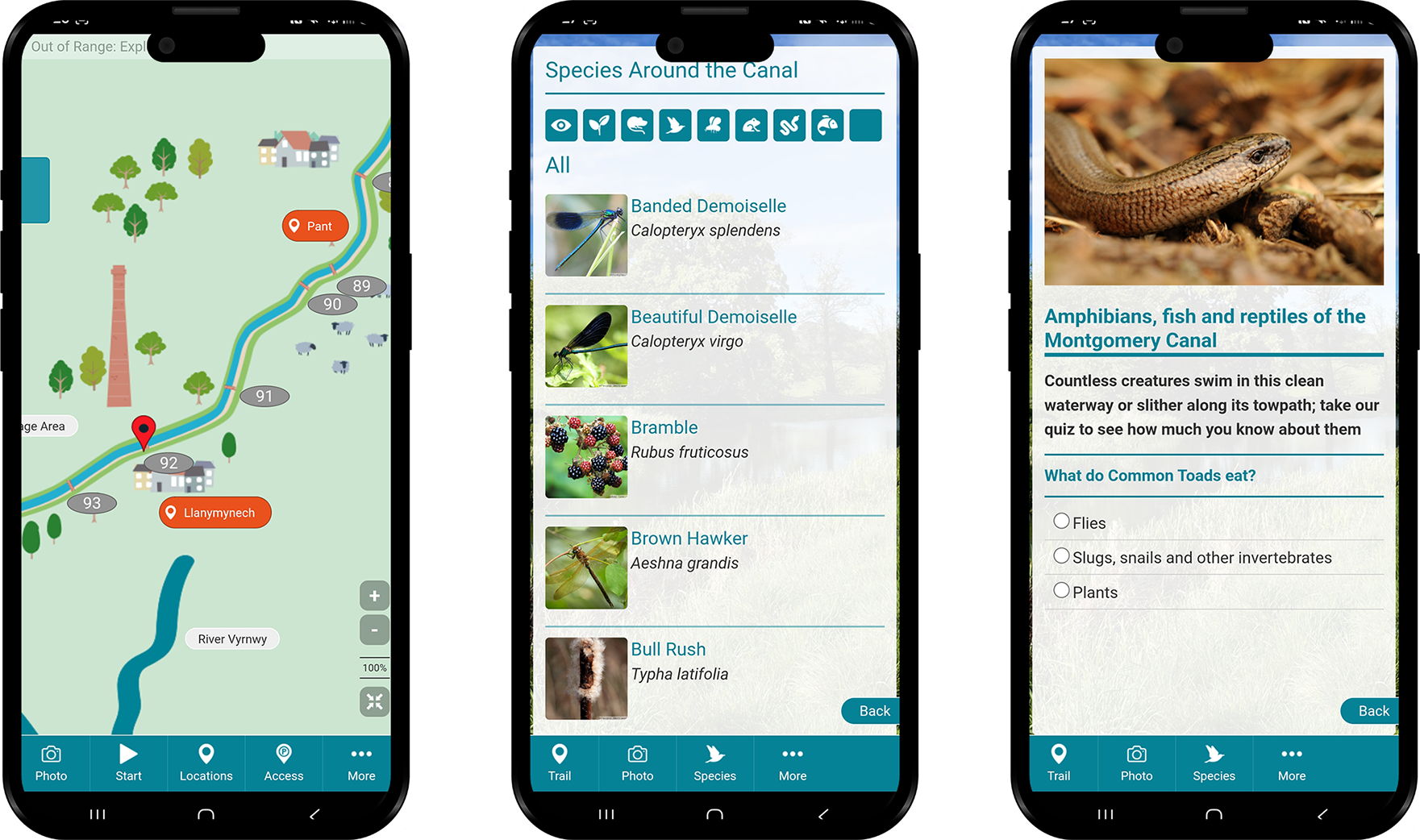 Multiple Screens - Canal Safari App