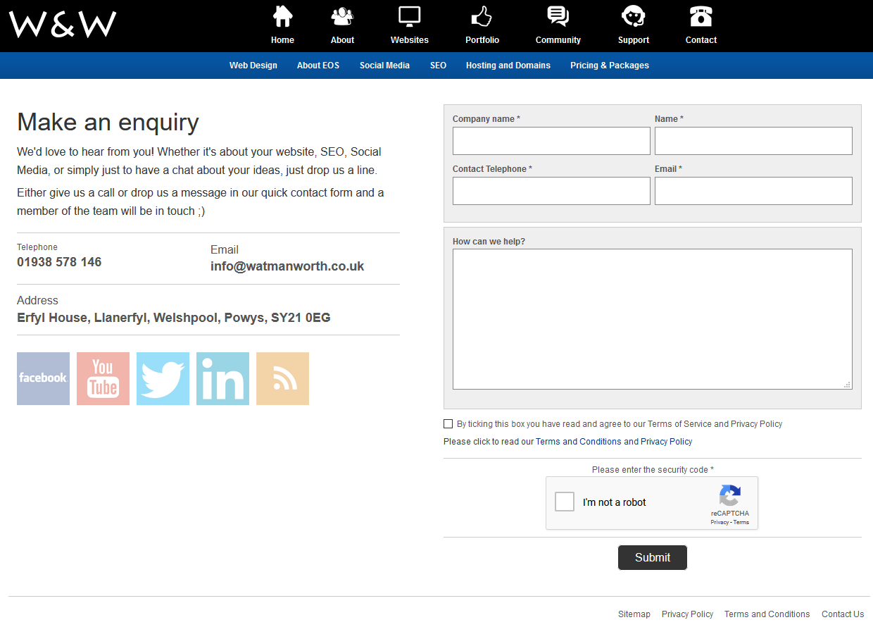 Website Contact Page