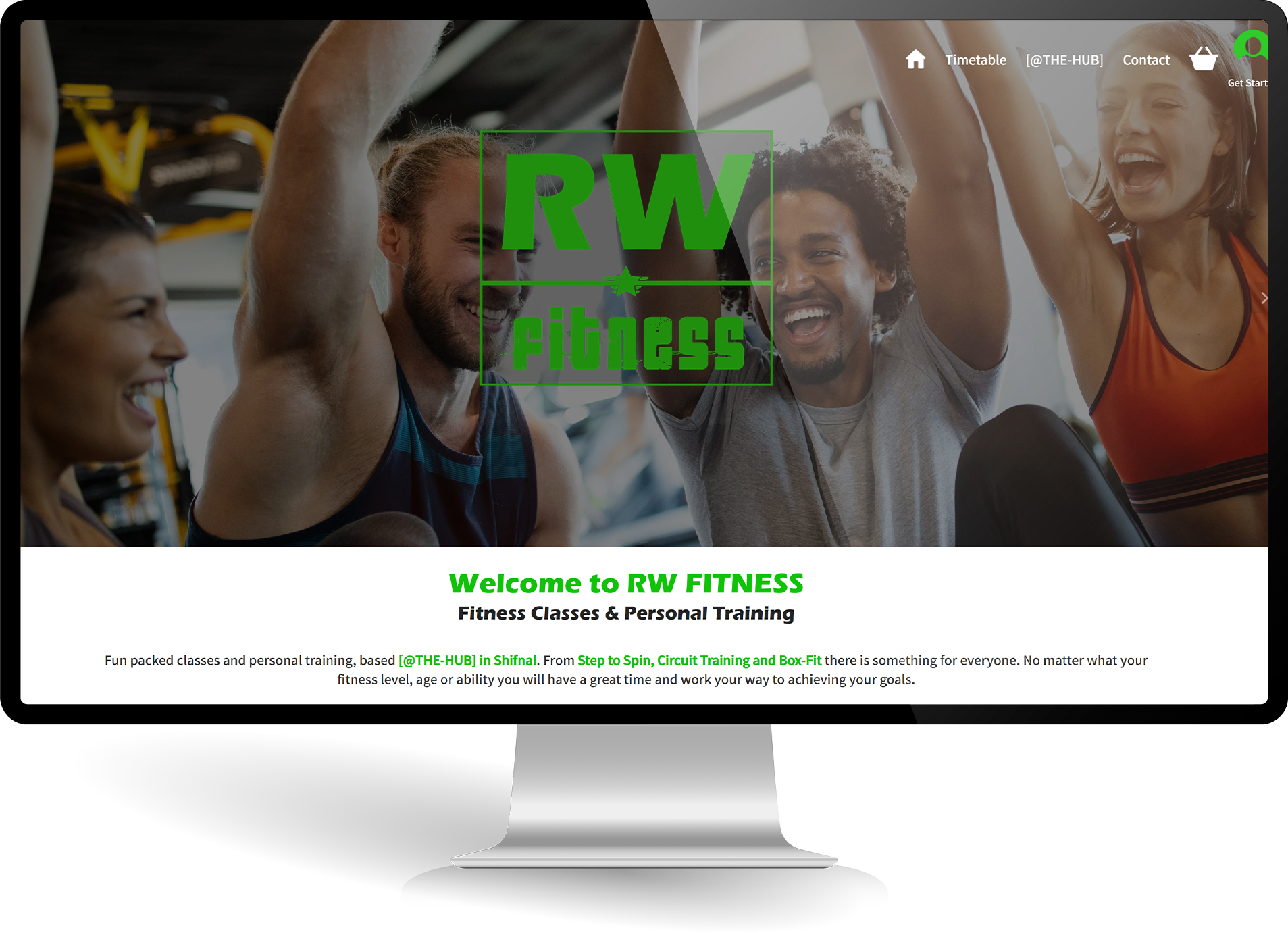 RW Fitness website - Desktop