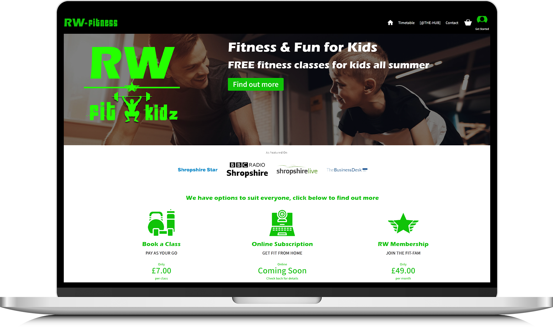 RW Fitness website - Laptop