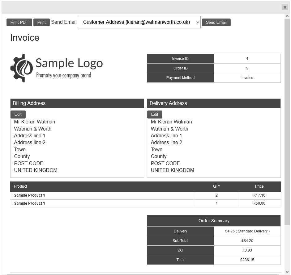 View invoice