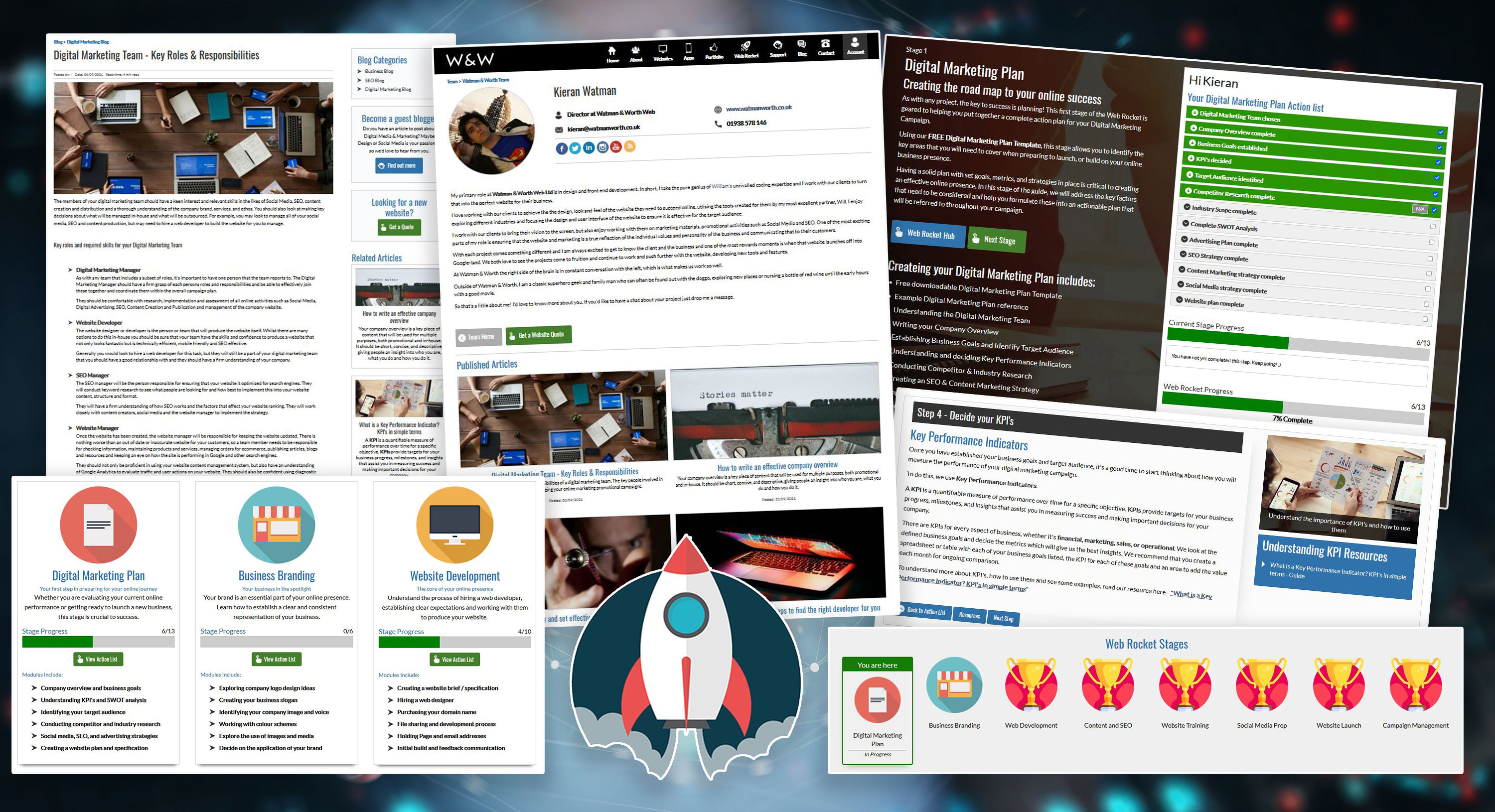 Web Rocket Collage